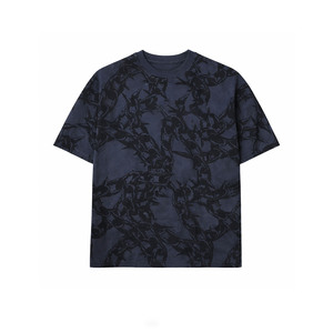 T-shirts pour hommes, couleur unie, imprimé intégral, manches courtes, avec logo personnalisé, style streetwear décontracté, col rond - Product Image 5