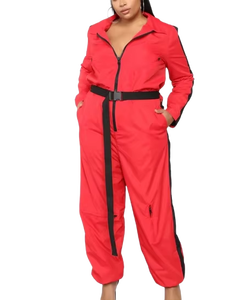 Breathable Wholesale Women's Plus Size Jumping Set Windbreaker Tracksuit Zipper Sportswear Nylon Crop Windbreaker Tracksuit - Product Image 2