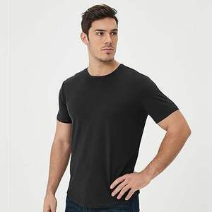 Wholesale High Quality 100% Cotton Plain <b>Black</b> T <b>Shirt</b> <b>Men</b> Breathable <b>Slim</b> <b>Fit</b> Blank Crew Neck Short Sleeve Premium Basic Tee - Product Image 4