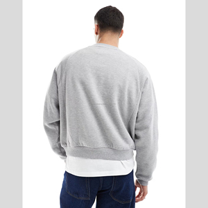 OEM Custom Make Ras Du Cou Pull Sweat À Capuche Noir Blanc Fluffy Drop Shoulder Men Street Wear Sweatshirts - Product Image 5