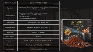 Vente directe du fabricant, meilleur prix, café noir instantané 2 en 1, 16 grammes, goût amer, OEM, vente en gros, emballage en boîte, origine Vietnam - Product Image 5