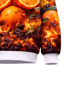 Sudadera Personalizada con Estampado 3D de Cítricos Rojos Flameantes, Cuello Redondo, Estilo Casual para Hombre, Sublimación Personalizada, Ropa Urbana - Product Image 6