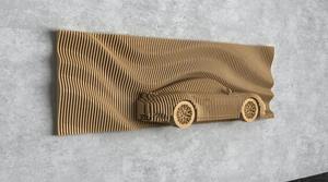 Fichiers de découpe numérique CNC pour décoration murale en bois ondulé paramétrique, design de modèle de voiture, à prix avantageux - Product Image 4