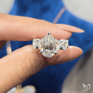 3CT Pear Shape Lab Diamond <b>Ring</b> IGI Certified Twisted <b>Split</b> Pave Engagement <b>Ring</b> in 10K White Gold - Product Image 5