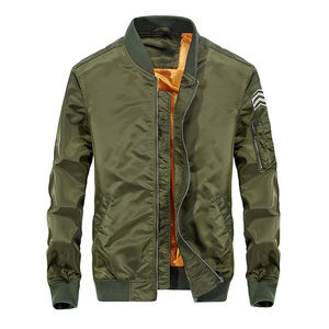 Blouson bomber homme sur mesure avec fermeture éclair, coupe-vent uni, col baseball, qualité supérieure à prix abordable, fabrication OEM de qualité. - Product Image 4