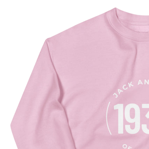 Sweat-shirt unisexe blanc à col rond rose avec motif brodé circulaire en polaire à manches longues – Vêtement décontracté et tendance - Product Image 3