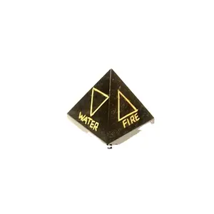 Cristal de pirámide grabado para curación de Reiki y piedra curativa de cristal, turmalina negra, 4 elementos