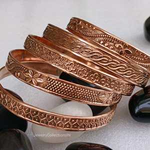 Classic Antique Bronze Plated Copper Alloy Cuff <b>Bracelet</b> With Plant Pattern Unisex Jewelry men women wear <b>healing</b> - Product Image 2