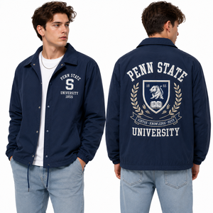 Wholesale Custom <b>Coach</b> Jacket Heritage Campus Artwork Durable Woven Shell Bulk Order Supply Teamwear Streetwear Outerwear School - Product Image 5