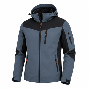 Wholesale Unisex Softshell <b>Jacket</b> Hooded Water Resistant <b>Fleece</b> <b>Lined</b> Windproof Outdoor Workwear Winter Custom OEM Logo - Product Image 6