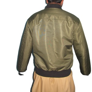 High Quality Contrasting Colors <b>Men's</b> Unisex <b>Bomber</b> <b>Jacket</b> with Stand Collar Front Logo Waterproof Breathable Winter OEM Service - Product Image 2