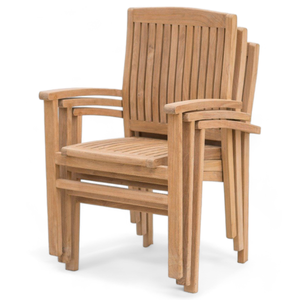 Conjunto de Sofás de Jardín Apilables de Madera de Teca con Diseño Minimalista para Decoración de Muebles de Hogar y Jardín - Product Image 4