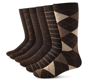 Men Dress <b>Socks</b> Business Casual Solid Pattern Cotton Crew <b>Sock</b> 6 Pairs Durable <b>Waterproof</b> Cushioned Work <b>Socks</b> for Men Boys - Product Image 1
