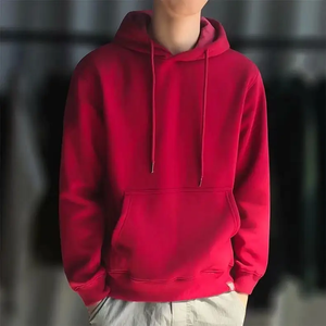 New Fashion Men Autumn Winter Hooded Street Long Sleeve Loose Solid Color Hooded Casual Blouse Fleece Tops Yellow <b>Hoodies</b> - Product Image 5