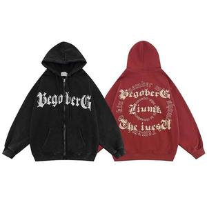 Sweat à capuche lourd pour homme, design OEM avec logo personnalisé, 400 GSM, 100% coton, broderie personnalisée, coupe-vent, écologique - Product Image 1