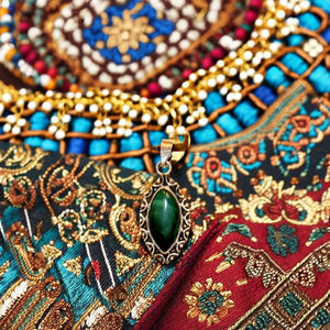 Pendentif en argent sterling malachite naturel de qualité supérieure 925 mariage cadeau femme fête anniversaire unisexe - Product Image 1