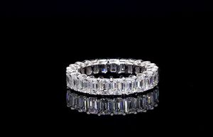 Emerald cut <b>diamond</b> eternity band <b>ring</b> with endless brilliance for wedding anniversary stacking and luxury fine jewelry - Product Image 2