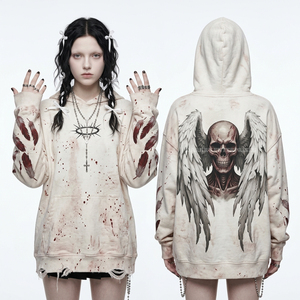 Oversized Neon Green Tie Dye Sweatshirt Distressed Hip Hop Long Hoodie Biohazard Graphic <b>Slime</b> Print Streetwear Street Wear - Product Image 5