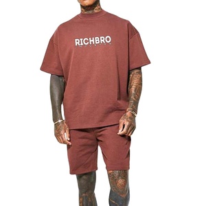 Ensemble t-shirt et short d'été respirant en polyester/coton pour hommes, décontracté, avec logo personnalisé imprimé pour la plage, le jogging et le streetwear. - Product Image 6