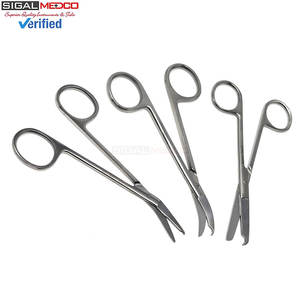 Juego de 3 Tijeras de Sutura Manuales de 4.5 Pulgadas, Rectas, Curvas, Anguladas, con Gancho Delicado en Forma de Media Luna, Instrumentos de Acero Inoxidable de Precisión, CE - Product Image 5