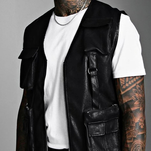 Low MOQ Casual Style Genuine Leather Vest for Adult Men High Quality Fashion with Custom Logo Decoration - Product Image 6