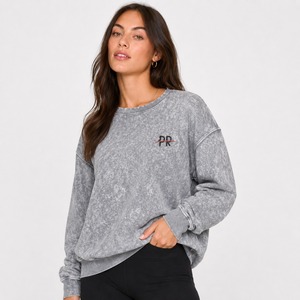 Sweat-shirts 100 % coton délavés pour femmes, coupe-vent, tendance streetwear, services OEM - Product Image 2