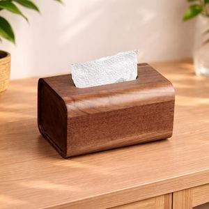 Custom Black Walnut Wood <b>Paper</b> <b>Tissue</b> Box Antique Art-Style Wooden Storage Wabi Sabi Car Home Decoration Fairy Gift Display UO - Product Image 3