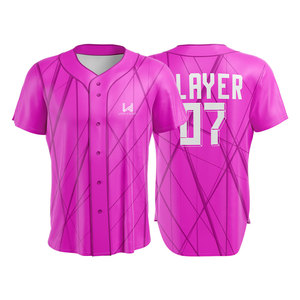 Customized Women's Button Closure Breathable <b>Baseball</b> Jerseys Plus Size Custom Front Logo Silk Screen Printed 100% Polyester - Product Image 4