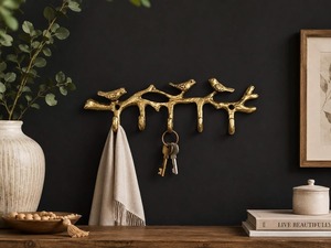 Elegant Metal Key Holder Decorative Wall <b>Hook</b> Rack For Entryway Hallway Kitchen Office And Hotel Organization - Product Image 6