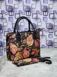 Newly Vertical Stripe Woven Satchel with Chains-Durable Large Capacity Zipper Closure Crossbody Handbag Cum Shoulder Strap Pouch - Product Image 3