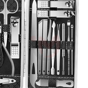 Ensemble de coupe-ongles professionnel luxueux de 19 pièces, durable, multifonctionnel 6-en-1, en acier inoxydable, outil de manucure et de pédicure portable - Product Image 2