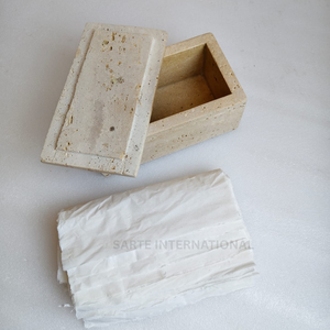Elegant Modern Travertine Stone Tissue <b>Box</b> Cover Bathroom <b>Vanity</b> Tabletop Home Decor Durable Stylish Luxury Organizer Waterproof - Product Image 3