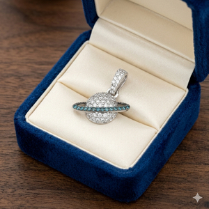 Hip Hop 925 <b>Silver</b> Custom Iced Fine Pendant <b>Necklace</b> Moissanite Trendy Fashion Jewelry Party Charms Saturn Pluto Geometric Gift - Product Image 4