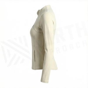 North Approach Women's Full Sleeve Zipper <b>Yoga</b> <b>Jacket</b> Solid Color Breathable Sportswear - Product Image 3