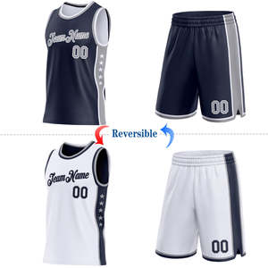 OEM Wholesale Two Way Color Athletic Apparel Breathable Top and Bottom for Club Matches Sleeveless Sports Uniform for Men - Product Image 2