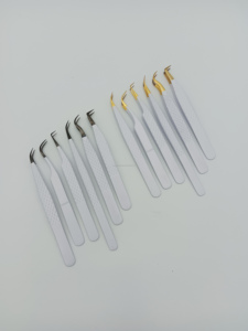 Juego de Pinzas para Pestañas de Acero Inoxidable de Precisión, Punta Suave Profesional, Antimagnéticas, Herramientas para Extensión de Pestañas, Logotipo Personalizado, Clásicas - Product Image 1