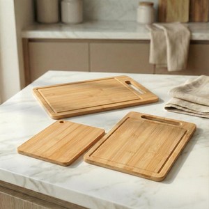 Planche à découper en bambou épaisse, planche de préparation en bois durable pour la cuisine, pour hacher, servir et la cuisson quotidienne, disponible en plusieurs tailles - Product Image 2
