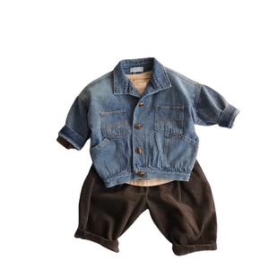 Custom Autumn Vintage Washing Kids Casual <b>Jacket</b> Boys Jeans Coats Little Boys Girls Denim Outerwear Coat - Product Image 2