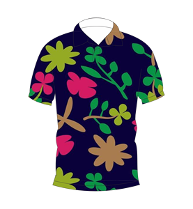 Camisa Polo para Hombre, Estampado Floral Abstracto Azul Marino, Manga Corta, Estilo Casual Hawaiano, para Verano y Golf - Product Image 4