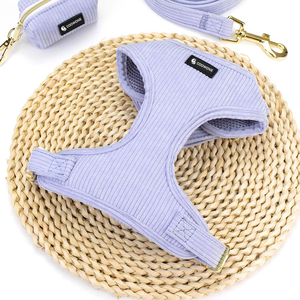 Customized <strong>Dog</strong> Harness Custom Pet <strong>Collars</strong> Corduroy Pet Harness And Leash Set <strong>Dog</strong> <strong>Collar</strong> With Bow Tie Pet Supplies - Product Image 3