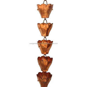 High Quality Modern <b>Japanese</b> Traditional Small Lilly Cup Design Rain Chain Eco-Friendly Copper Bronze Outdoor <b>Garden</b> Home Use - Product Image 5