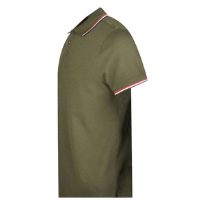 เสื้อกอล์ฟผู้ชายสีดำ แขนสั้น ผ้าโพลีเอสเตอร์ถัก ระบายอากาศ แห้งเร็ว มีกระเป๋าติดกระดุมด้านหน้า พร้อมโลโก้  แบบลำลอง - Product Image 3