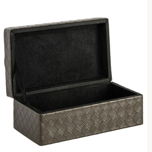Caja de Almacenamiento de Cuero Richmond Interior Blade, Juego de Cajas de Cuero Apilables Rectangulares con Cierre de Gancho Dorado - Product Image 2