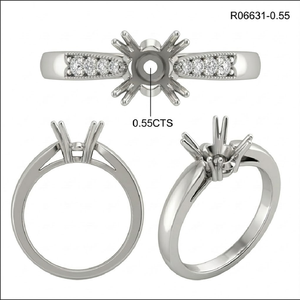 Kongkong แหวนหมั้นเพชรกึ่งเมาต์สำหรับผู้หญิง18K แข็งสีขาวทองธรรมชาติ - Product Image 6