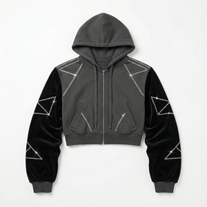 cropped hoodie <b>men</b> cotton oversize drop shoulder streetwear heavyweight custom logo pullover blank <b>crop</b> <b>top</b> hoodies for <b>men</b> - Product Image 3