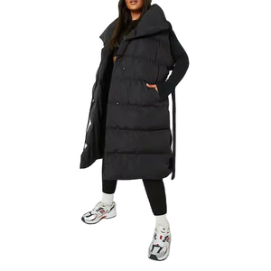 Veste longue matelassée pour femme, coupe ajustée, résistante au vent, isolée thermiquement, idéale pour un usage quotidien, par Solid Trader - Product Image 3