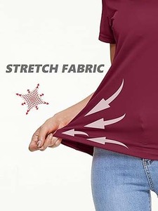 T-shirt femme 2026, haut d'été léger en mélange de coton, style décontracté, coupe oversize ou ajustée, t-shirt basique uni - Product Image 3
