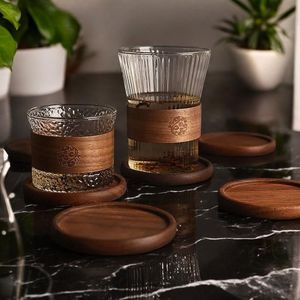 Modern Eco-Friendly Durable Round Wooden <b>Drink</b> <b>Coasters</b> Set - Product Image 3