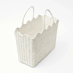Sac fourre-tout festonné en rotin tressé à la main, panier de courses, sac de plage, panier cadeau, sac de rangement d'été pour la maison, sac à main en fibre – Vente en gros - Product Image 6
