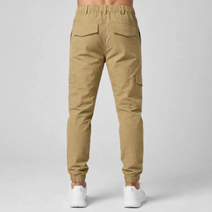 Women's Khaki <b>Cargo</b> <b>Pants</b> Regular Fit Full Length Multiple Pockets <b>Elastic</b> <b>Waist</b> Casual Style 100% Polyester Spring Wear - Product Image 2